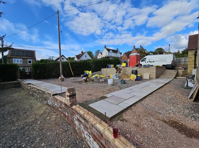Paving and brickwork in progress
