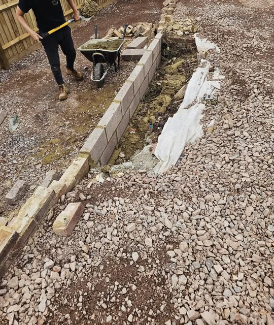 Edging being laid
